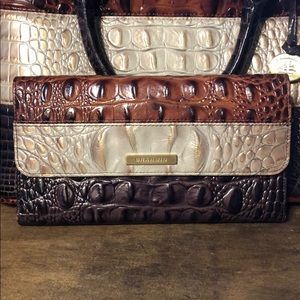 Brahmin Tricolor Crocodile Embossed Wallet